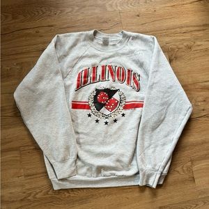 Vintage gray Illinois crewneck sweatshirt. Size XL